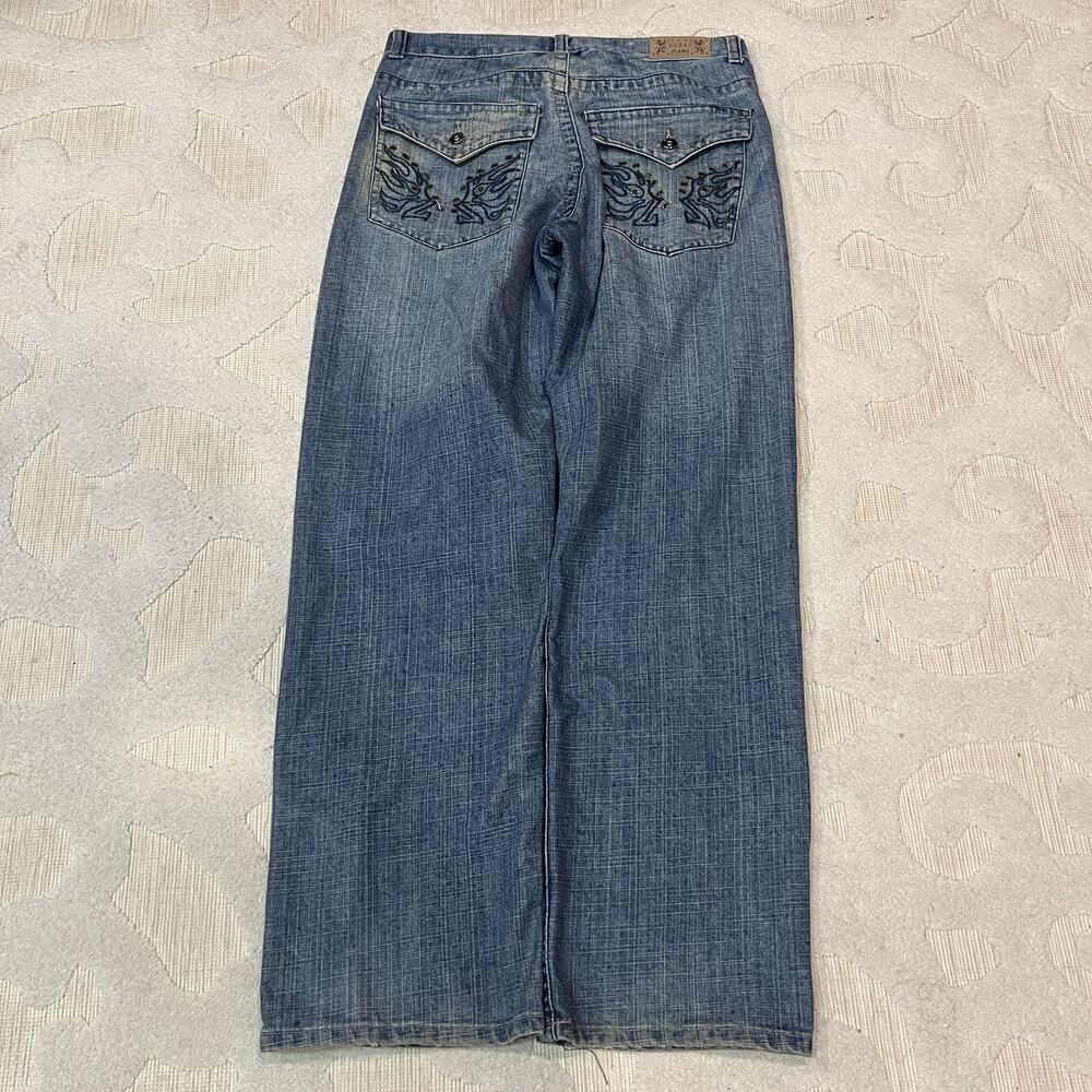 Fusai Baggy Mens 32x31 Jeans Embellished Y2k Grunge Skater Baggy Southpole Style